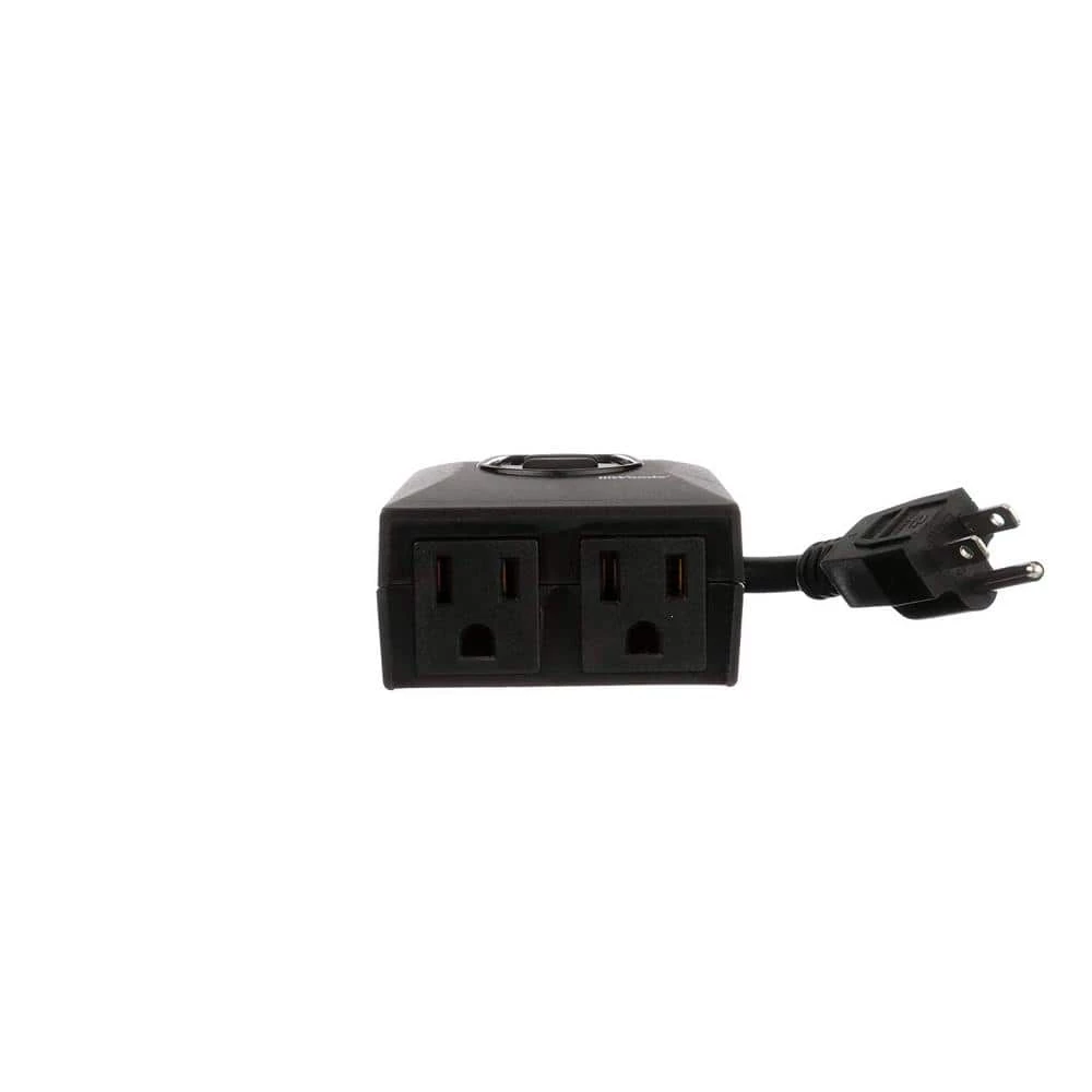 15-Amp Outdoor Plug-In Daily Block Heater Dual-Outlet Digital Timer, Black by Woods 3 15-Amp Outdoor Plug-In Daily Block Heater Dual-Outlet Digital Timer, Black by Woods - Image 3