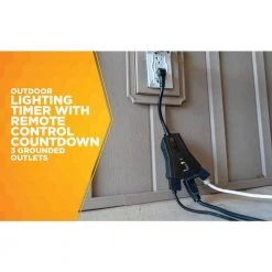 Outdoor Lighting Mechanical Timer with 3-Outlet Remote Control Countdown by Woods -Home Electronics Shop black woods outdoor lighting accessories 50126wd 40 1000