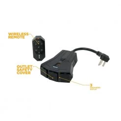 Outdoor Lighting Mechanical Timer with 3-Outlet Remote Control Countdown by Woods -Home Electronics Shop black woods outdoor lighting accessories 50126wd 66 1000