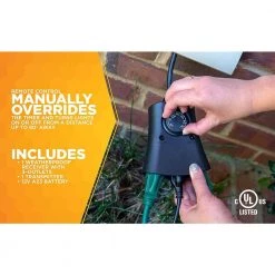 8.3 Amp 24-Hour Outdoor Wireless Remote Photocell 3-Outlet Control Timer, Black by Woods 11 8.3 Amp 24-Hour Outdoor Wireless Remote Photocell 3-Outlet Control Timer, Black by Woods -Home Electronics Shop black woods outdoor lighting accessories 59746wd fa 1000