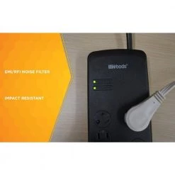 6 ft. 8-Outlet 3540-Joule Surge Protector Power Strip with Safety Covers by Woods -Home Electronics Shop black woods power strips 41618 66 1000