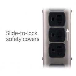 5-Outlet 2-USB Designer Surge Protector, Brushed Nickel 9 5-Outlet 2-USB Designer Surge Protector, Brushed Nickel -Home Electronics Shop brushed nickel ge surge protectors 30572 1f 1000