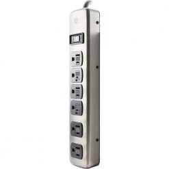 6-Outlet 300-Jouels Surge Protector with 4 ft. Cord in Brushed Nickel 9 6-Outlet 300-Jouels Surge Protector with 4 ft. Cord in Brushed Nickel -Home Electronics Shop brushed nickel ge surge protectors 34767 1f 1000