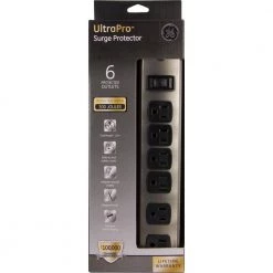 6-Outlet 300-Jouels Surge Protector with 4 ft. Cord in Brushed Nickel 10 6-Outlet 300-Jouels Surge Protector with 4 ft. Cord in Brushed Nickel -Home Electronics Shop brushed nickel ge surge protectors 34767 44 1000