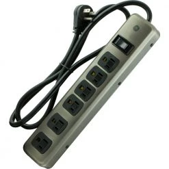 6-Outlet 300-Jouels Surge Protector with 4 ft. Cord in Brushed Nickel