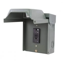 20 Amp Backyard Outlet with GFI Receptacle by GE -Home Electronics Shop dark green ge weatherproof boxes u010010grp 1d 1000