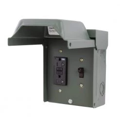 20 Amp Backyard Outlet with Switch and GFI Receptacle by GE -Home Electronics Shop dark green ge weatherproof boxes u010s010grp 1d 1000