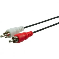 12 ft. RCA Y-Audio Cable with Red and White Plugs in Black by GE