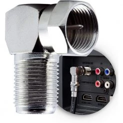 Right Angle F-Type Connector, Coax Connection (25-Pack) by GE