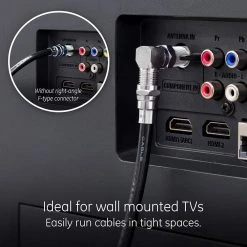 Right Angle F-Type Connector, Coax Connection (50-Pack) by GE -Home Electronics Shop ge cable adapters extenders 51203 1f 1000