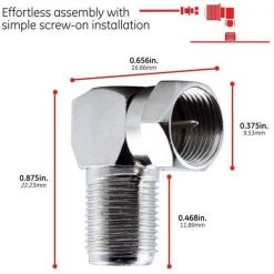 Nickel Right Angle F-Type Connector, Coax Connection (100-Pack) by GE -Home Electronics Shop ge cable adapters extenders 51204 1f 1000