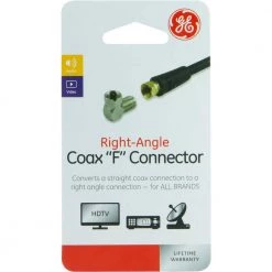 Nickel Right Angle F-Type Connector, Coax Connection (100-Pack) by GE -Home Electronics Shop ge cable adapters extenders 51204 4f 1000