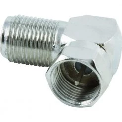 Nickel Right Angle F-Type Connector, Coax Connection (100-Pack) by GE