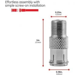 Push-On F-Type Connector, Coax Connection (50-Pack) by GE -Home Electronics Shop ge cable adapters extenders 51211 44 1000