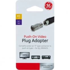 Push-On Video Plug Adapter (100-Pack) by GE -Home Electronics Shop ge cable adapters extenders 51212 4f 1000