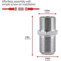 Coax Cable Extension Adapter, F-Type Connector (100-Pack) by GE -Home Electronics Shop ge cable adapters extenders 51247 44 1000