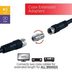 Coax Cable Extension Adapter, F-Type Connector (100-Pack) by GE -Home Electronics Shop ge cable adapters extenders 51247 fa 1000