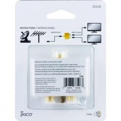 Gold Plated 2-Way Coaxial Cable Splitter in Gold by GE -Home Electronics Shop ge cable splitters signal amplifiers 33526 fa 1000