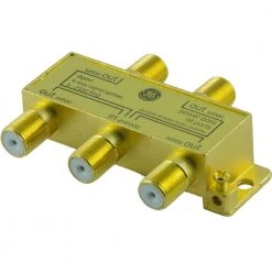 Gold Plated 4-Way Coaxial Cable Splitter in Gold by GE 10 Gold Plated 4-Way Coaxial Cable Splitter in Gold by GE -Home Electronics Shop ge cable splitters signal amplifiers 33527 44 1000