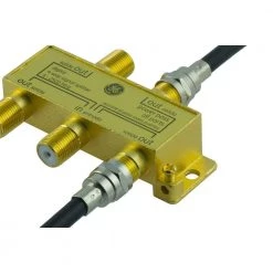Gold Plated 4-Way Coaxial Cable Splitter in Gold by GE 11 Gold Plated 4-Way Coaxial Cable Splitter in Gold by GE -Home Electronics Shop ge cable splitters signal amplifiers 33527 fa 1000