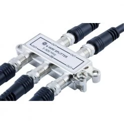 4-Way Coaxial Cable Splitter in Nickel/Silver by GE -Home Electronics Shop ge cable splitters signal amplifiers 35047 4f 1000