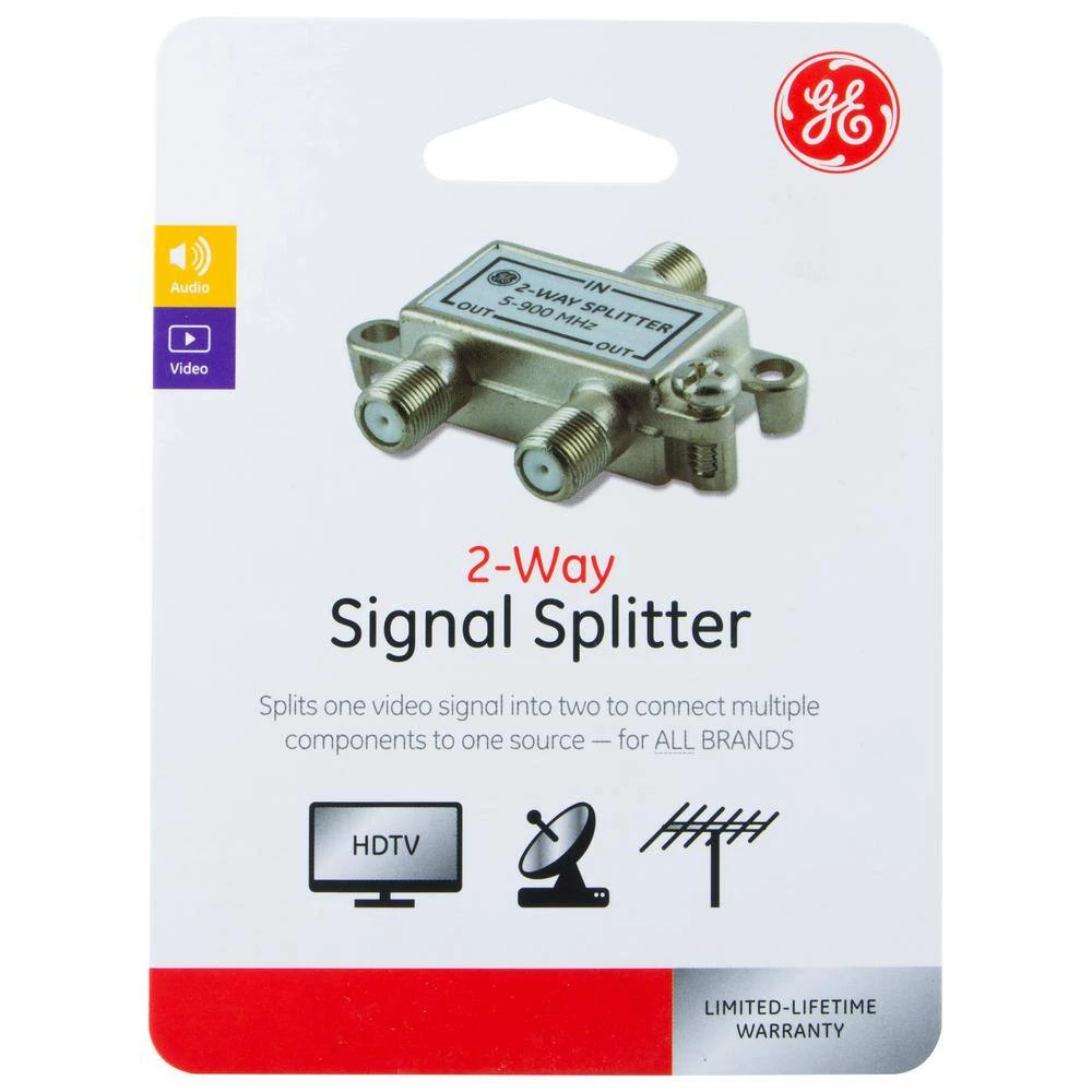 2-Way Coaxial Cable Splitter (8-Pack) in Nickel/Silver by GE 2 2-Way Coaxial Cable Splitter (8-Pack) in Nickel/Silver by GE - Image 2