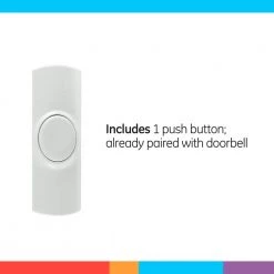 Wireless Door Chime, Battery Operated 2-Melody with 1-Push Button by GE -Home Electronics Shop ge doorbell kits 19247 1f 1000