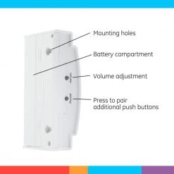 Wireless Door Chime, Battery Operated 2-Melody with 1-Push Button by GE -Home Electronics Shop ge doorbell kits 19247 4f 1000