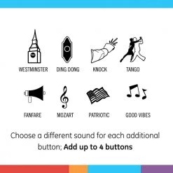 Satin Nickel, Wireless Door Bell Kit, 8 Melodies, 1 Receiver, 2 Push Buttons, Battery-Operated by GE 11 Satin Nickel, Wireless Door Bell Kit, 8 Melodies, 1 Receiver, 2 Push Buttons, Battery-Operated by GE -Home Electronics Shop ge doorbell kits 30393 44 1000