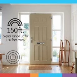 Satin Nickel, Wireless Door Bell Kit, 8 Melodies, 1 Receiver, 2 Push Buttons, Battery-Operated by GE 12 Satin Nickel, Wireless Door Bell Kit, 8 Melodies, 1 Receiver, 2 Push Buttons, Battery-Operated by GE -Home Electronics Shop ge doorbell kits 30393 fa 1000