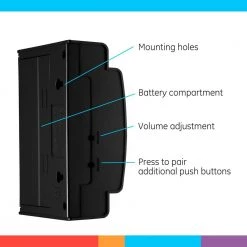 Wireless Battery Operated Door Bell Kit with 1 Receiver, 2 Push, Buttons Black by GE 9 Wireless Battery Operated Door Bell Kit with 1 Receiver, 2 Push, Buttons Black by GE -Home Electronics Shop ge doorbell kits 45202 1f 1000