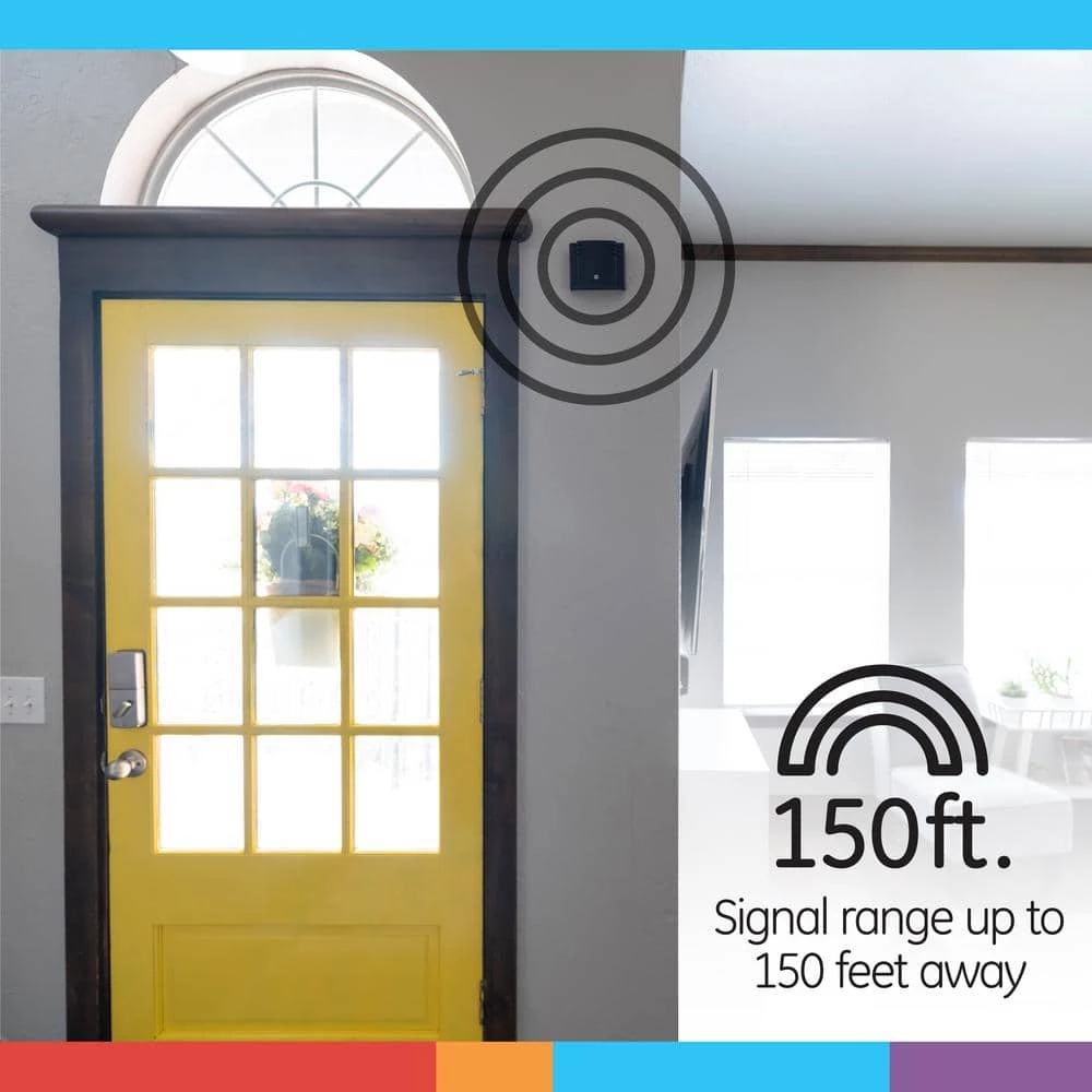 Wireless Battery Operated Door Bell Kit with 1 Receiver, 2 Push, Buttons Black by GE 6 Wireless Battery Operated Door Bell Kit with 1 Receiver, 2 Push, Buttons Black by GE - Image 6