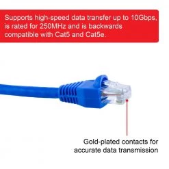 50 ft. Cat6 Ethernet Networking Cable in Blue by GE -Home Electronics Shop ge ethernet cables 70330 1f 1000
