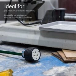 Heavy Duty Grounded with Metal Clamp Connector - Black by GE -Home Electronics Shop ge extension cord accessories 52153 44 1000