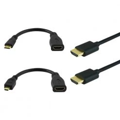 Universal HDMI Kit with a 6 ft. 4K HDMI 2.0 Cable, a HDMI to Mini-HDMI Adapter, and HDMI to Micro-HDMI Adapter by GE