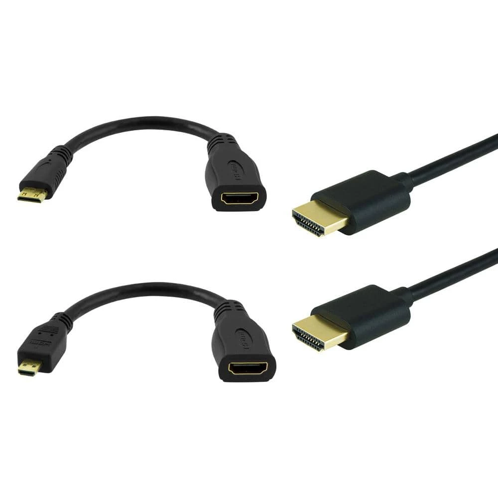 Universal HDMI Kit with a 6 ft. 4K HDMI 2.0 Cable, a HDMI to Mini-HDMI Adapter, and HDMI to Micro-HDMI Adapter by GE 1 Universal HDMI Kit with a 6 ft. 4K HDMI 2.0 Cable, a HDMI to Mini-HDMI Adapter, and HDMI to Micro-HDMI Adapter by GE