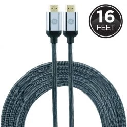 16 ft. 4K HDMI 2.0 Cable with Ethernet and Gold Plated Connectors in Grey by GE