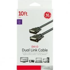 10 ft. DVI-D Dual Link Cable by GE 7 10 ft. DVI-D Dual Link Cable by GE -Home Electronics Shop ge hdmi cables 34508 1f 1000