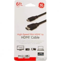 HDMI Cable, 6 ft. A to C Mini High Speed by GE -Home Electronics Shop ge hdmi cables 35052 4f 1000