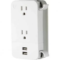 2-Outlet 2-USB Charging Station with Built-In Cable Management -Home Electronics Shop ge outlet adapters converters 31705 1f 1000