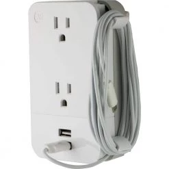 2-Outlet 2-USB Charging Station with Built-In Cable Management -Home Electronics Shop ge outlet adapters converters 31705 44 1000