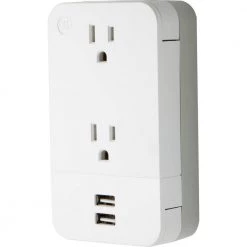 2-Outlet 2-USB Charging Station with Built-In Cable Management -Home Electronics Shop ge outlet adapters converters 31705 4f 1000