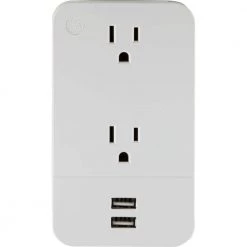 2-Outlet 2-USB Charging Station with Built-In Cable Management