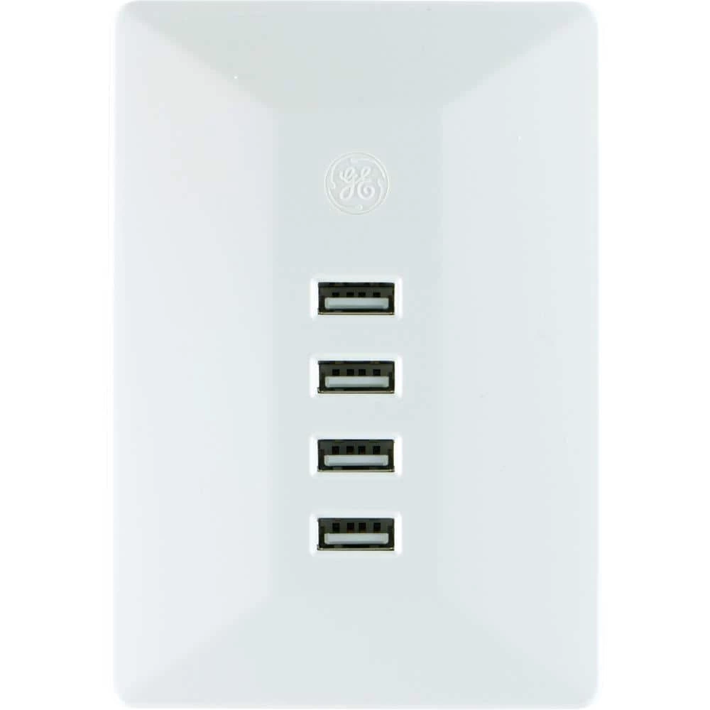 4-USB Outlet Charging Station, White by GE 1 4-USB Outlet Charging Station, White by GE