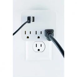 3-Outlet 2-USB Charging Station in White by GE -Home Electronics Shop ge outlet adapters converters 32193 44 1000