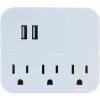 3-Outlet 2-USB Charging Station in White by GE