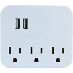 3-Outlet 2-USB Charging Station in White by GE