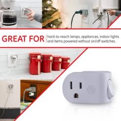 1-Outlet Grounded On/Off Power Switch Plug-In Gray by GE -Home Electronics Shop ge outlet adapters converters 45203 4f 1000