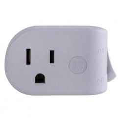 1-Outlet Grounded On/Off Power Switch Plug-In Gray by GE
