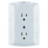 6-Outlet Grounded Tap with Resettable Circuit Breaker, White by GE